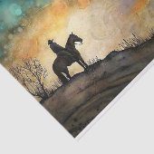 Papier Mousseline Cavalier au Clair de Lune Découpage (Détail)