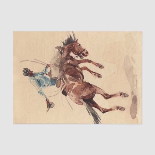 Papier Mousseline Cavalier de Bronc 2 par Edward Borein (Recto)