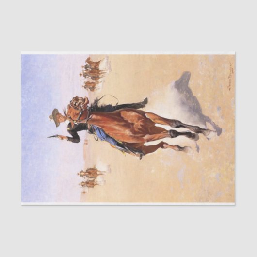 Papier Mousseline Cavalier des Plaines (Cowboy Horse Rider) (Recto)