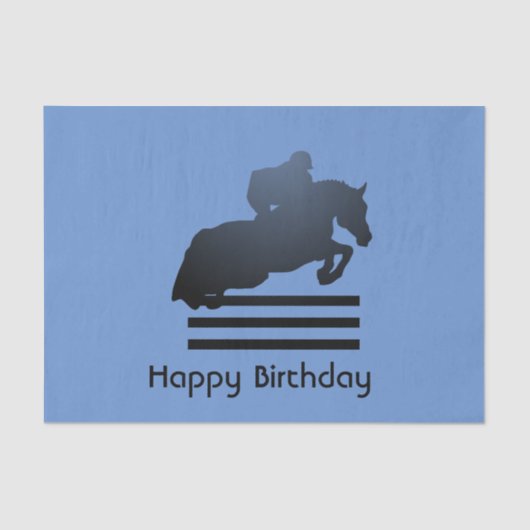 Papier Mousseline  Cavalier franchissant un obstacle.      (Recto)