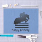 Papier Mousseline  Cavalier franchissant un obstacle.      (Artisanat)