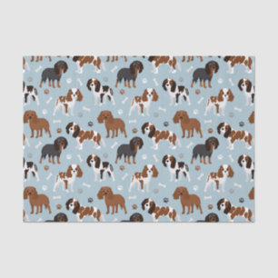 Papier Mousseline Cavalier King Charles Spaniel Paws and Bones