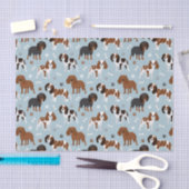 Papier Mousseline Cavalier King Charles Spaniel Paws and Bones (Artisanat)