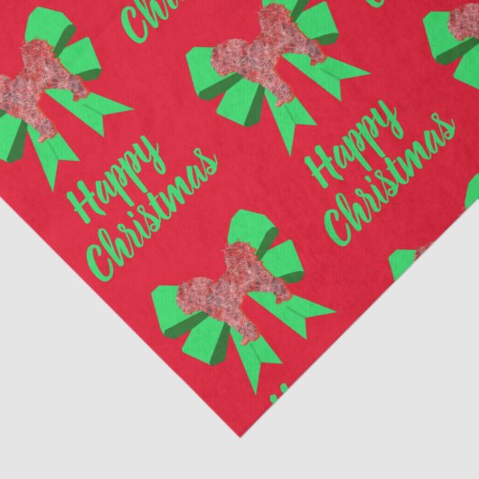 Papier Mousseline Cavapoo Christmas Chien & Bow Red (Détail)