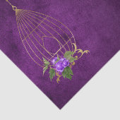 Papier Mousseline Ccage florale à grains pourpres et en or (Détail)