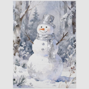 Papier Mousseline Célébration de bonhomme de neige d'hiver moderne T