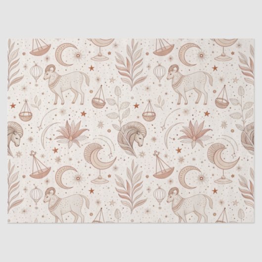 Papier Mousseline Celestial Botanical Pattern (1) (Recto)