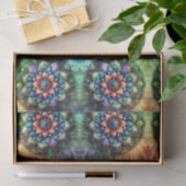 Papier Mousseline Celestial Neon Mandala Retro-Moderne (Cadeau)