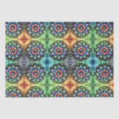 Papier Mousseline Celestial Neon Mandala Retro-Moderne (Recto)