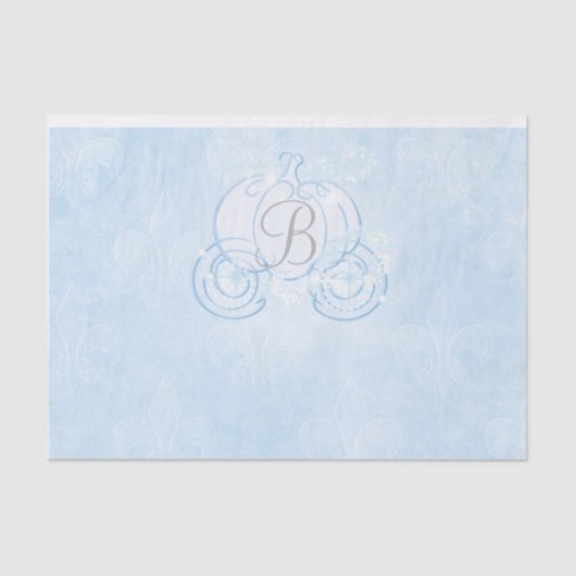 Papier Mousseline Cendrillon Citrouille transport Monogramme initial (Recto)
