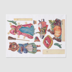 Papier Mousseline Cendrillon, Poupée en papier, Louis Wain