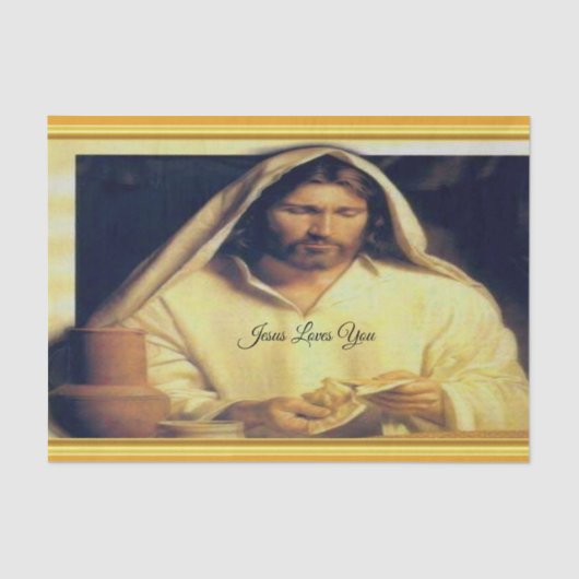 Papier Mousseline Cène Divine : Casser Le Pain Avec Jésus (Recto)