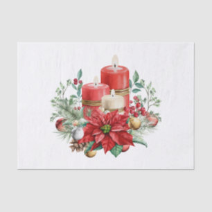 Papier Mousseline Centerpiece de bougie avec Poinsettia Flower