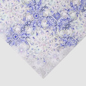 Papier Mousseline Ceramic lace blue of Greece & snowflake (Détail)