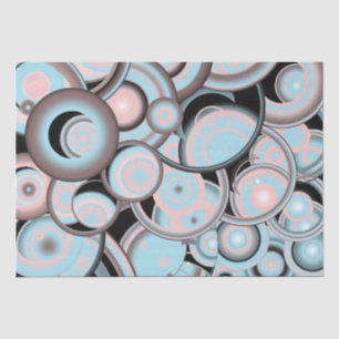 Papier Mousseline Cercle Concentré noir bleu Mocha rose