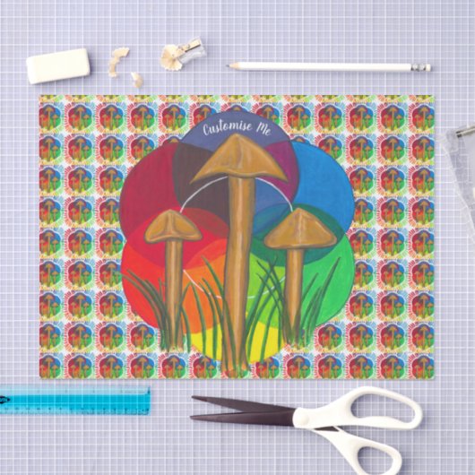 Papier Mousseline Cercle des champignons - Peinture acrylique (Artisanat)