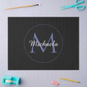 Papier Mousseline Cercle minimal moderne nom initial monogramme mode (Artisanat)