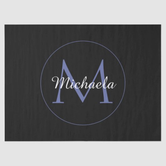Papier Mousseline Cercle minimal moderne nom initial monogramme mode (Recto)