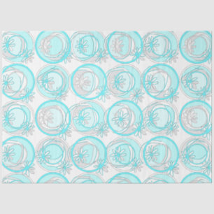 Papier Mousseline Cercles Accent Fleurs Arrière - plans Turquoise Bl