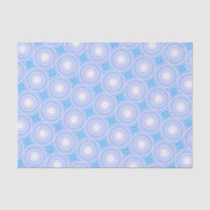 Papier Mousseline Cercles bleu ciel motif
