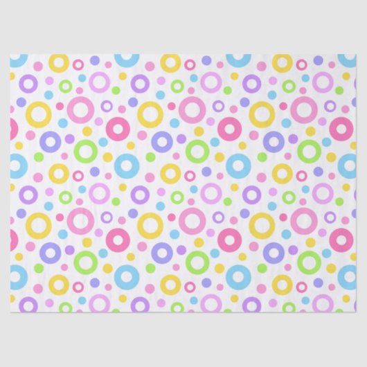 Papier Mousseline Cercles colorés Pastel (Recto)