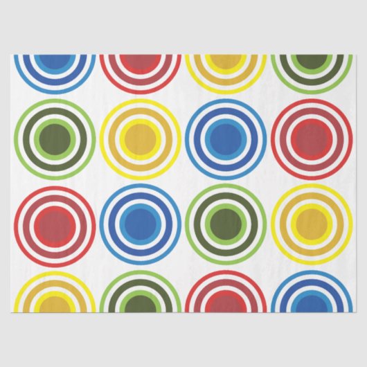 Papier Mousseline Cercles Concentriques Colorés Anniversaire (Recto)