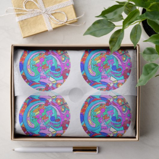 Papier Mousseline cercles d'amour super hippie (Cadeau)