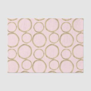 Papier Mousseline Cercles dorés et rose tendre chic moderne tendance