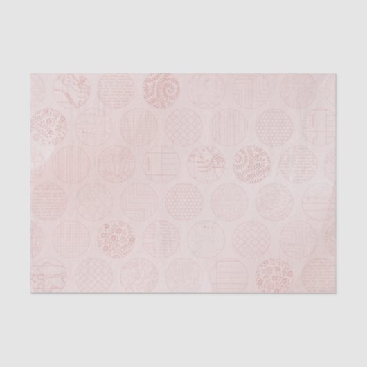 Papier Mousseline Cercles en tissu rose (Recto)