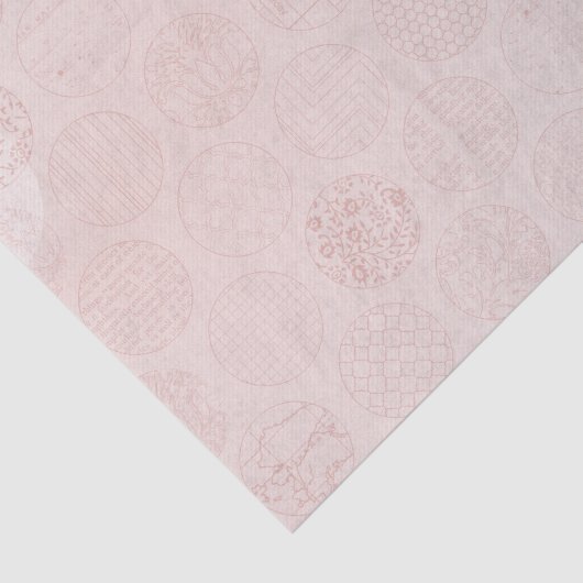 Papier Mousseline Cercles en tissu rose (Détail)