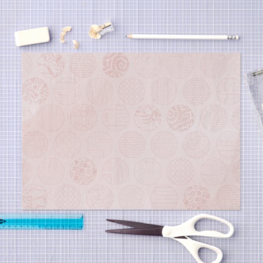 Papier Mousseline Cercles en tissu rose (Artisanat)