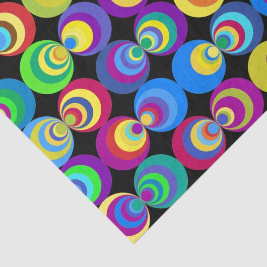 Papier Mousseline Cercles géométriques arc-en-ciel   (Détail)