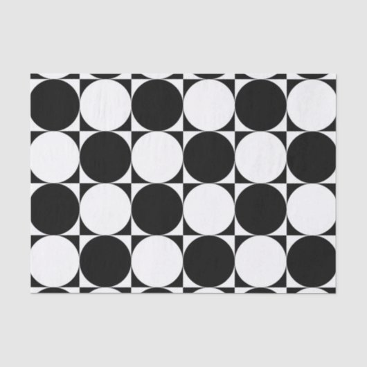 PAPIER MOUSSELINE CERCLES NOIRS ET BLANCS (Recto)