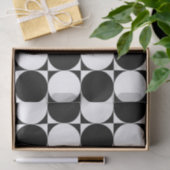 PAPIER MOUSSELINE CERCLES NOIRS ET BLANCS (Cadeau)