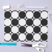 PAPIER MOUSSELINE CERCLES NOIRS ET BLANCS (Artisanat)