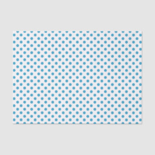 Papier Mousseline Cercles Pois bleu paon