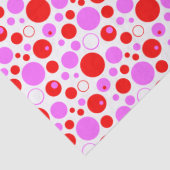 Papier Mousseline Cercles roses et rouges et Pois (Détail)