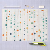 Papier Mousseline Cercles Tangerins Turquoise (Artisanat)