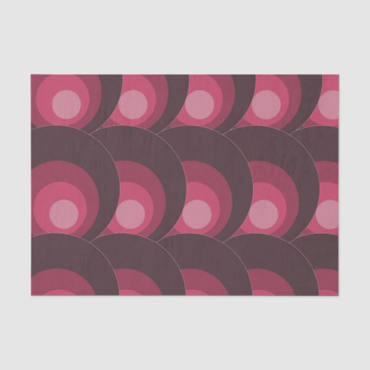 Papier Mousseline Cercles violets rétro (Recto)