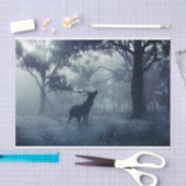 Papier Mousseline Cerf avec Antlers dans une forêt ombragée (Artisanat)