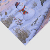 Papier Mousseline Cerf Cabine D'Hiver Dans La Scène De Noël De Neige (Détail)