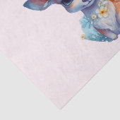 Papier Mousseline Cerf de Bébé mignon avec Antlers et Fleurs (Détail)