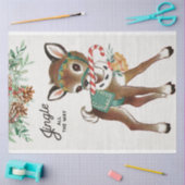 Papier Mousseline Cerf de Noël rétro et Sucre de canne (Artisanat)