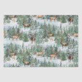 Papier Mousseline Cerf De Noël Rustique En Découpage Forestier (Recto)