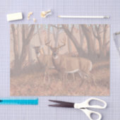 Papier Mousseline Cerf De Virginie Dans La Forêt Style Rétro Nature (Artisanat)