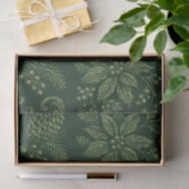 Papier Mousseline Cerf rustique vert vintage (Cadeau)
