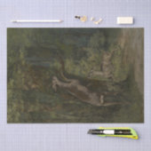 Papier Mousseline Cerfs dans la forêt (par Gustave Courbet) (Artisanat)