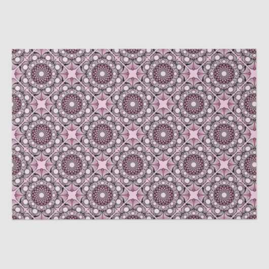 Papier Mousseline Cerise Blossom Dusky Rose Dot Mandala Diamond Carr (Recto)