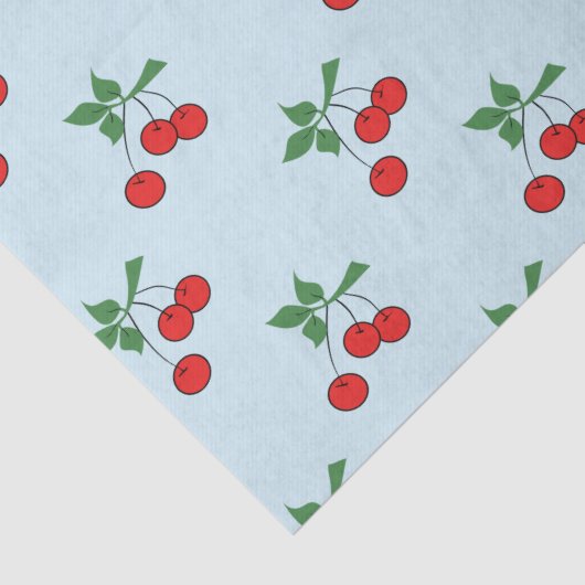 Papier Mousseline Cerise Graphique moderne Cerises rouges (Détail)