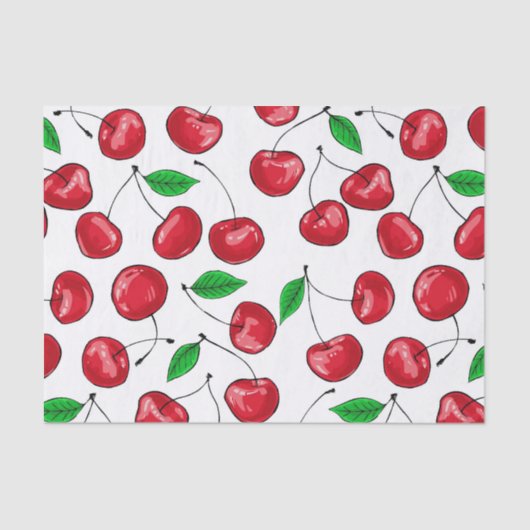 Papier Mousseline Cerises (Recto)